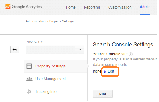 Linking Search Console to Google Analytics